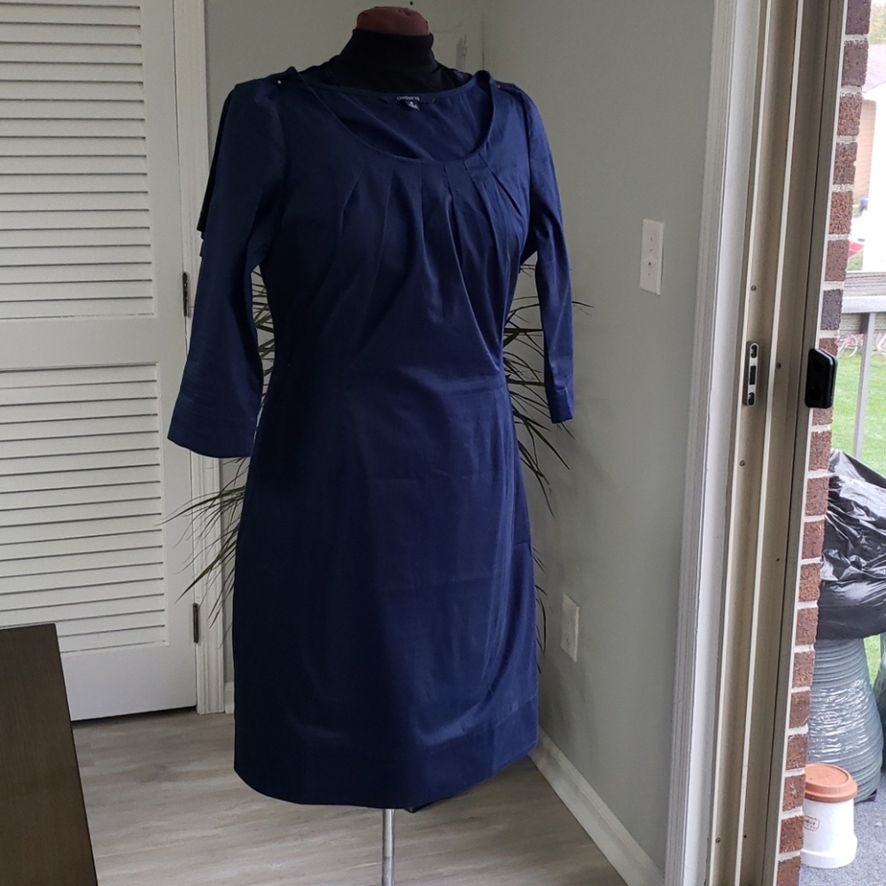 Dress, navy blue sheath